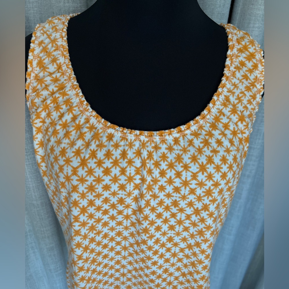 White Orange Print Tank Size XL - Picture 2 of 5